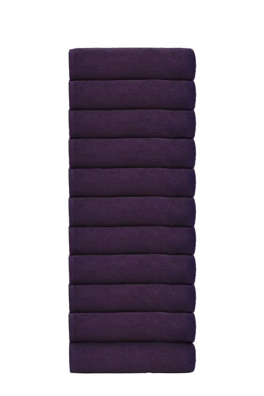 12 Dona 50x90 sm. Sport, Fitnes, Sartaroshxona, Soch kesuvchi, Dog‘ tushmaydigan, Antibakterial оптом sochiq - Binafsha - 1