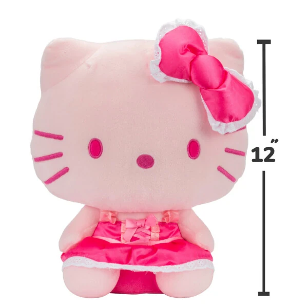 12 inch Pink Monochorme Hello Kitty Childs Plush Toy - 4