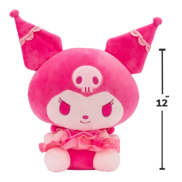 12 inch Pink Monochrome Kuromi Childs Plush Toy - 3