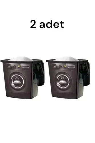 12 Liter Decorative Detergent Dispenser Detergent Box Storage Container Detergent Dispenser 2 pcs 6+6-black black - FERAH PLASTİK (1)