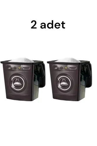 12 Litr Dekorativ Deterjan Idishi Saqlash Qutisi Deterjan 2 ta 6+6-qora qora - FERAH PLASTİK (1)