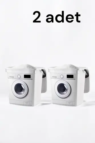 12 Litr Dekorativ Detersanlik Detersan Qutisi Detersan Kabı - 6 6l Mashina Shaklli (2li)-oq - FERAH PLASTİK (1)