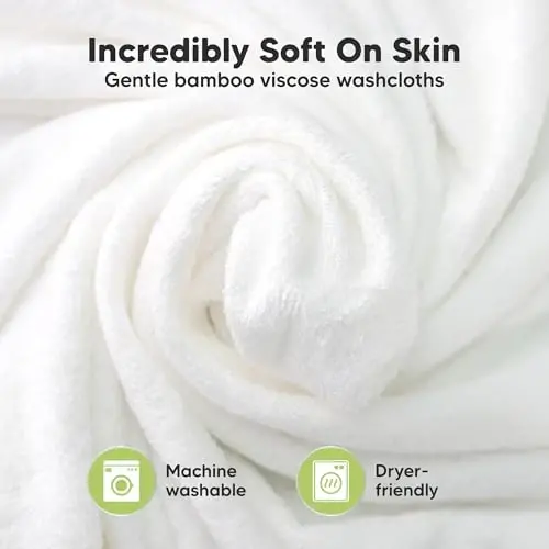 12-Pack Baby Washcloths, Soft Absorbent Washcloths for Face, Body (Depths) | Viscose from Bamboo Washcloths, Baby Towels, Newborn, Kids, Toddlers, Infant, Gentle on Sensitive Skin, 10x10, Reusable - 2
