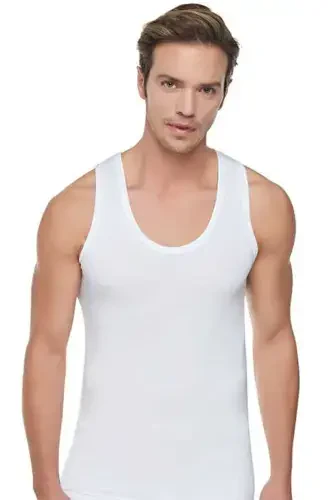 12 Pack Classic Tank Top Men's Undershirt 100% Cotton White - 1