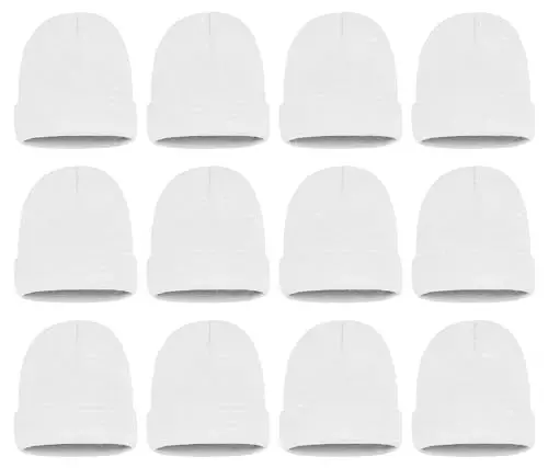 12 Pack Erkaklar va Ayollar uchun Qishki Beanie Shlyapalar, Issiq Yumshoq Trikotaj Manjetli Bosh Suyagi Shapka, Ulgurji 
