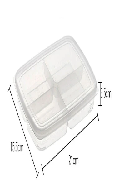 12 Pack Frozen Mini 4 Compartment Meal Prep Food Storage Containers - Ground Meat Chicken Freezer Organizer - 7