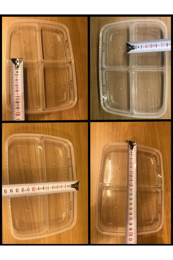 12 Pack Frozen Mini 4 Compartment Meal Prep Food Storage Containers - Ground Meat Chicken Freezer Organizer - 8