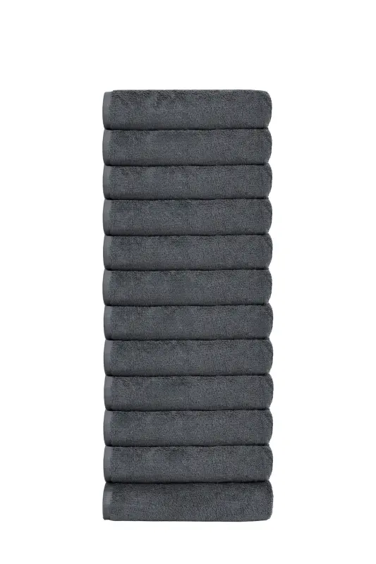 12 Pcs 50x90 cm. Sport, Fitness, Hairdresser, Barber Towel Stain Resistant, Antibacterial Wholesale Towel-Dark Gray - 1