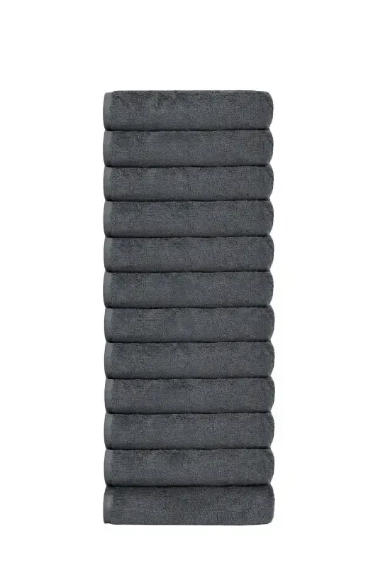 12 Pcs 50x90 cm. Sport, Fitness, Hairdresser, Barber Towel Stain Resistant, Antibacterial Wholesale Towel-Dark Gray - 1