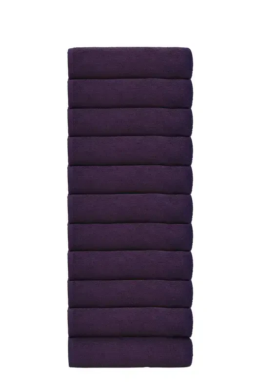 12 Pcs 50x90 cm. Sport, Fitness, Hairdresser, Barber Towel Stain Resistant, Antibacterial Wholesale Towel-Purple - CAYMOON