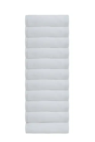 12 Pcs 50x90 cm. Sport, Fitness, Hairdresser, Barber Towel Stain Resistant, Antibacterial Wholesale Towel-White 