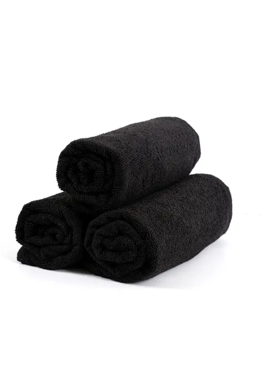 12 Pcs 50x90 cm. Sports, Fitness, Hairdresser, Barber Towel Stain Resistant, Antibacterial Wholesale Towel-Black - 2