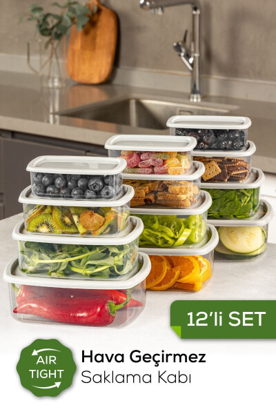 12 Piece Airtight Storage Container Set Grey 3x(250-500-750-1200 ML) - 9