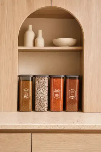 12-piece Jumbo Labelled Square Food Storage Container Set 1700 ml - Hard Lid Large Jar - 3