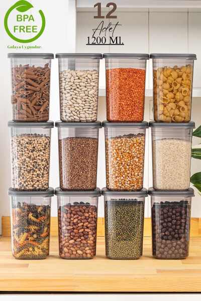 12 Piece Labelled and Leak-Proof Food Storage Set - 1200ML - With Label Gift - 1