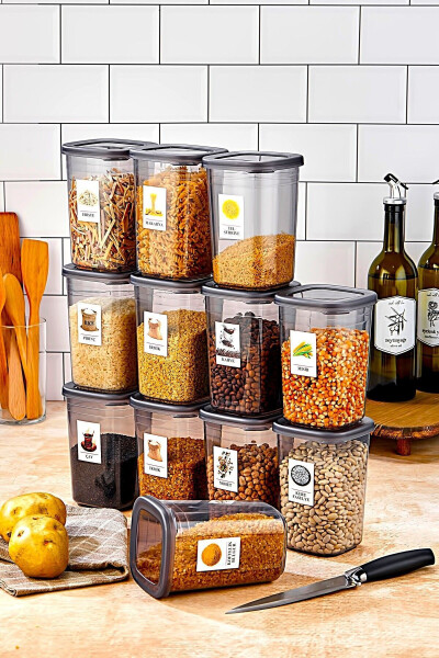 12-Piece Labelled and Leakproof Food Storage Set - 1200ML - With Label Gift - 13