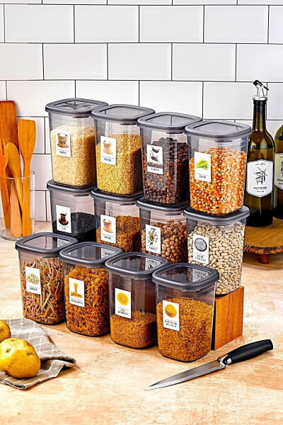 12-Piece Labelled and Leakproof Food Storage Set - 1200ML - With Label Gift - 15