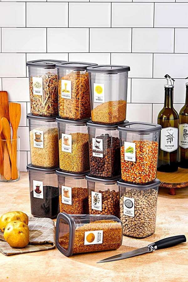 12-Piece Labelled and Leakproof Food Storage Set - 1200ML - With Label Gift - 6