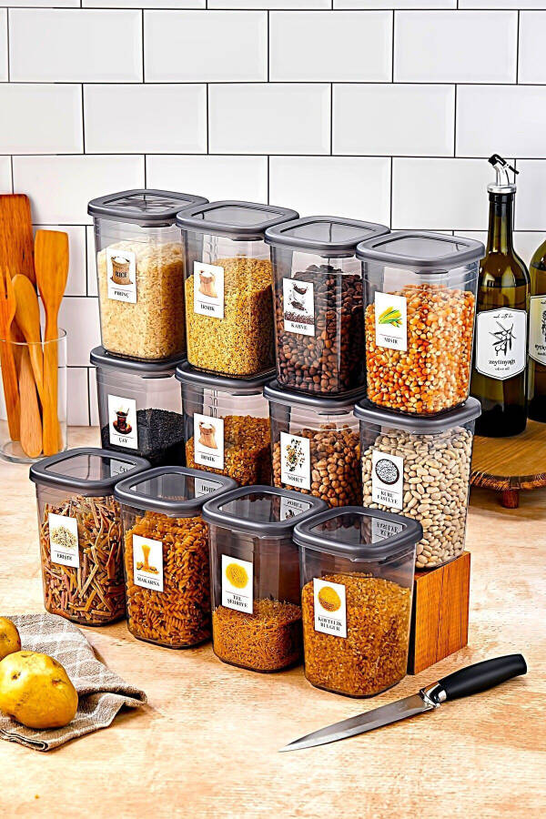 12-Piece Labelled and Leakproof Food Storage Set - 1200ML - With Label Gift - 8