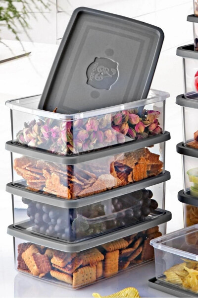 12-Piece Set Rectangular Microwave & Freezer Safe Trio Storage Container X4 0.75 Lt/1 Lt/1.5 Lt - 5