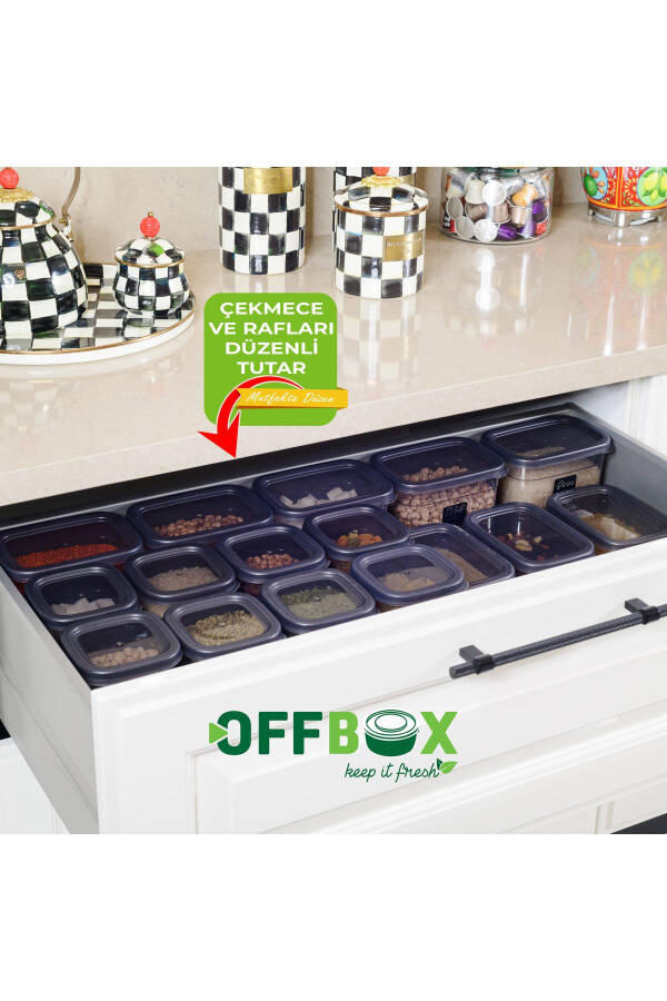 12 Pieces 24 Parts 1.2 Liter Square Food Legumes Storage Container Set Spice Rack 20 Labels Gift - 21