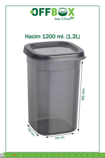12 Pieces 24 Parts 1.2 Liter Square Food Legumes Storage Container Set Spice Rack 20 Labels Gift - 24