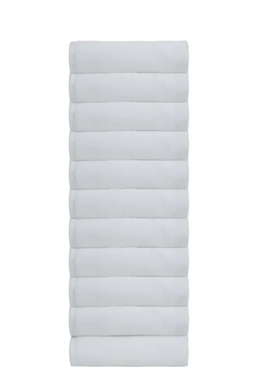 12 шт. 50x90 см. Спорт, фитнес, парикмахерская, полотенце для бритья, пятноустойчивое, антибактериальное оптом полотенце-белое - 1