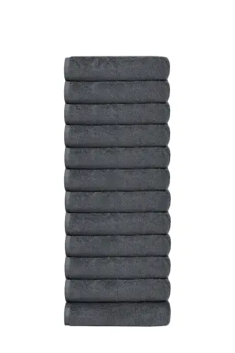 12 шт. 50x90 см. Спортивное, фитнес, парикмахерское, парикмахерское полотенце, не оставляющее пятен, антибактериальное оптовое полотенце - темно-серое 