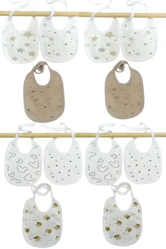 (12 шт.) BEBEWINI 100% Органический Хлопок Двухслойный Детский Нагрудник - 4