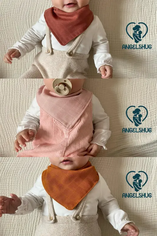 12 ta %100 Organik muslin ikki qavatli bolalar ro'moli yoqalik so'lak va ovqat oldi - 7