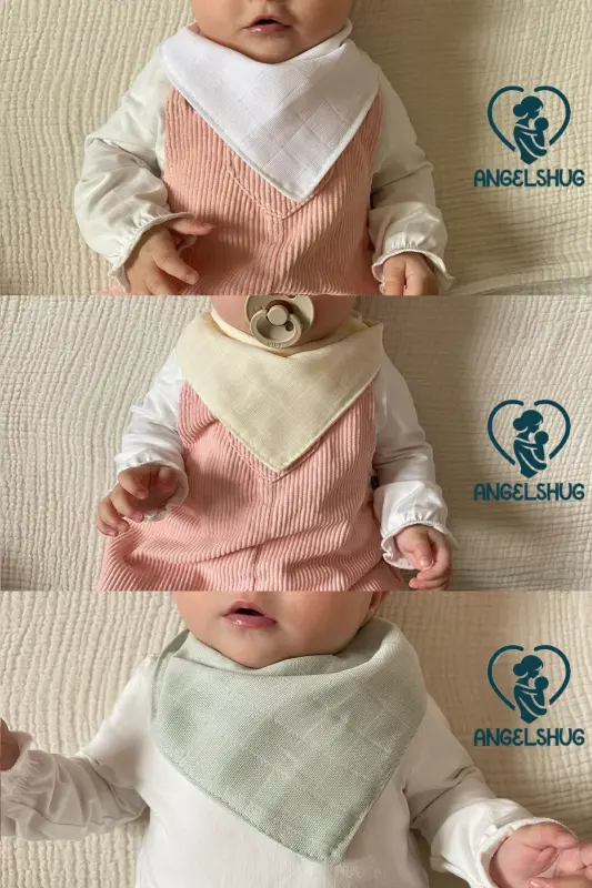 12 ta %100 Organik muslin ikki qavatli bolalar ro'moli yoqalik so'lak va ovqat oldi - 6