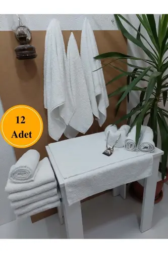 12 ta oq sartarosh sochiq 50x90 | Professional soch sochiq gigienik tejamkor to'plam-oq - 1