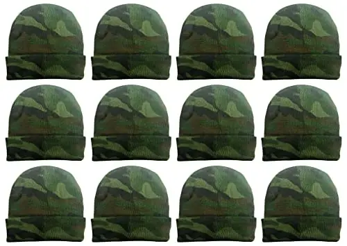 12 ta qishki shapka erkaklar va ayollar uchun, issiq, qulay trikotaj, manjetli bosh suyagi shapkasi, ulgurji - 1