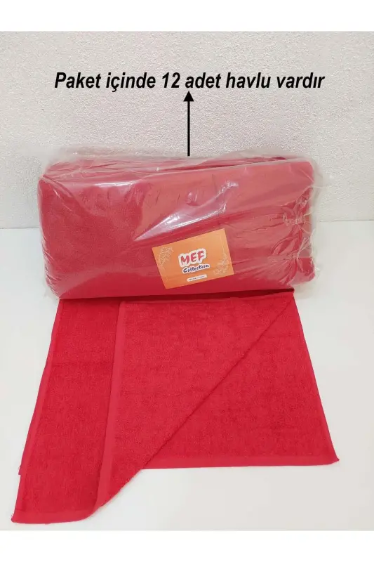 12 talik Qizil Sartarosh Sochiqi 50x90 | Professional Soch Sochiqi Iqtisodiy To'plam - Qizil - 6