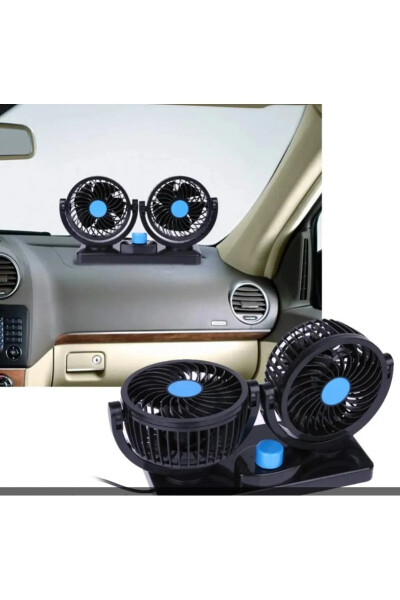 12 Volt Car Interior Dashboard Mounted Dual Fan Car Ventilator 360° Rotatable - 2