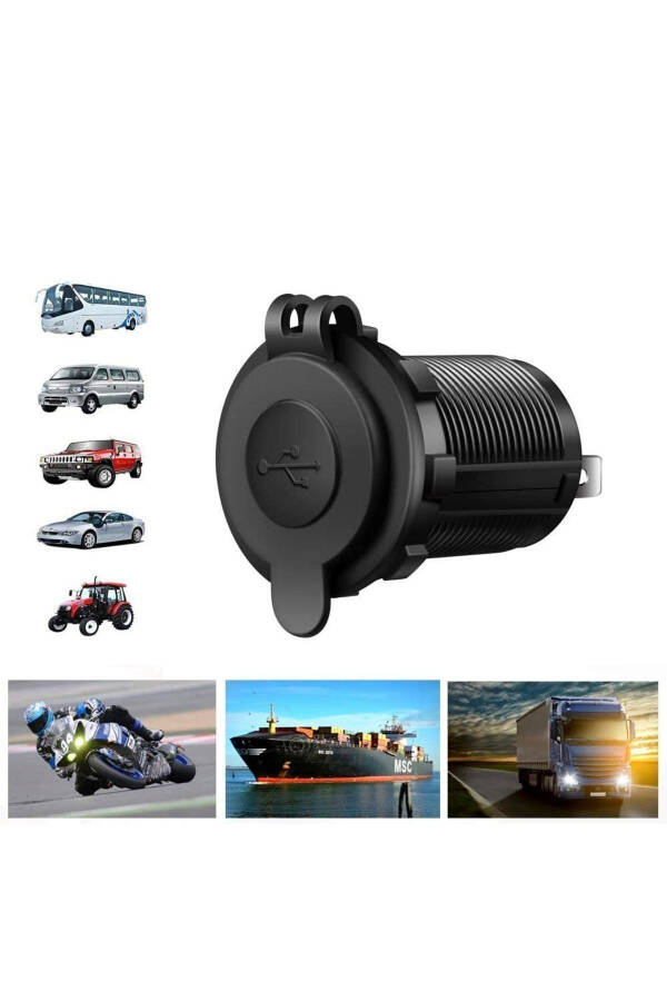 12 Volt Suv o'tkazmaydigan Qayiq/Avtomobil/Motosiklet USB rozetkasi, 2 ta USB zaryadlash porti, 1A - 2.1A quvvat chiqishi - 5