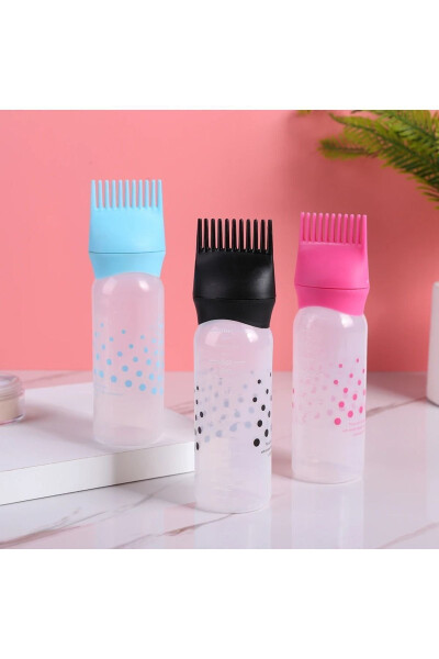 120 ml Plastic Hair Dye Refillable Bottle Hairdresser Hair Dye Comb Applicator Hair Care Bottle - 4