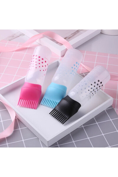 120 ml Plastic Hair Dye Refillable Bottle Hairdresser Hair Dye Comb Applicator Hair Care Bottle - 5