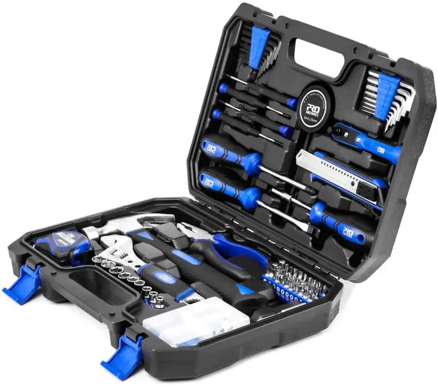120-Piece Home Repair Tool Set, PROSTORMER General Household Hand Tool Kit with Tool Box Storage Case for Apartment, Garage, Dorm and Office - 1