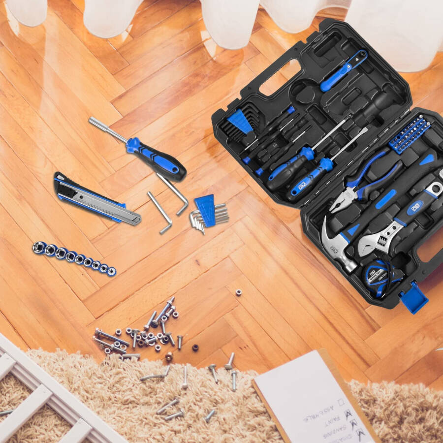 120-Piece Home Repair Tool Set, PROSTORMER General Household Hand Tool Kit with Tool Box Storage Case for Apartment, Garage, Dorm and Office - 7