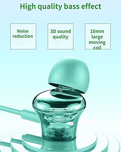 120 soatgacha o'ynash vaqti bilan uzoq umrli bo'yin tasmasiga ega Bluetooth quloqchinlar, och yashil rangdagi sport terga chidamli quloqchinlar, yugurish uchun mikrofon va simsiz Bluetooth ulanishi bilan - 3