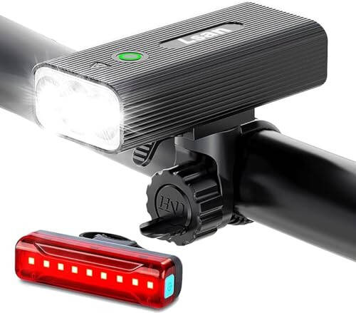 Super Bright Bike Lights for Night Riding,Bike Lights Front and Back,3 LED USB Rechargeable Bicycle Light,Bike Headlight with Power Bank Function,IPX5 Waterproof,3+5 Light Modes - 7