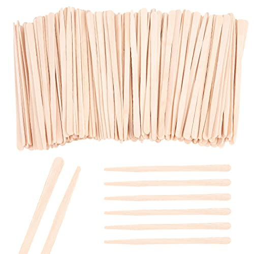 1200Pcs Eyebrow Wax Sticks Wood Waxing Sticks Wax Spatula Applicator for Body Hair Eyebrow Lip Nose Brow Removal - 1