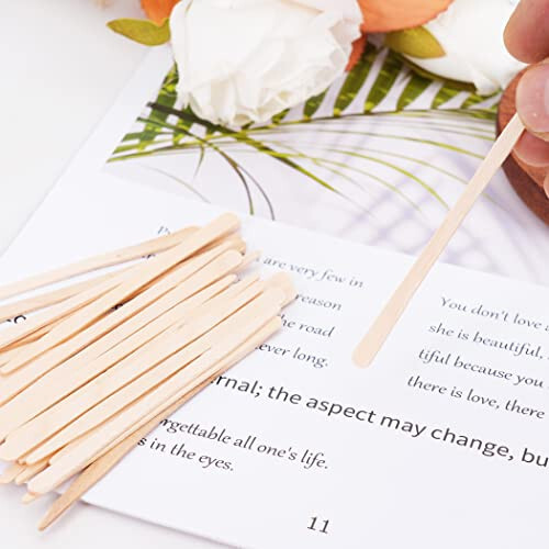 1200Pcs Eyebrow Wax Sticks Wood Waxing Sticks Wax Spatula Applicator for Body Hair Eyebrow Lip Nose Brow Removal - 4