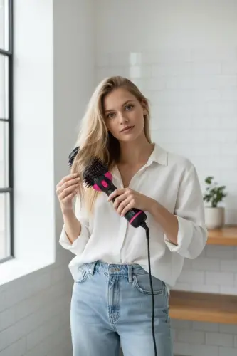 1200w Профессиональный фен с расческой для выпрямления волос Фен для укладки волос - 6