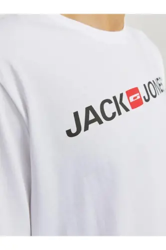 12137126 Erkek Jjecorp Logo Tee Ss Crew Neck Noos T-shirt-Beyaz - 2