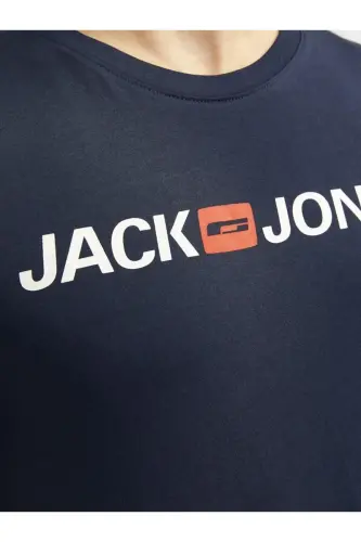 12137126 Erkek Jjecorp Logo Tee Ss Crew Neck Noos T-shirt-LACİVERT - 6