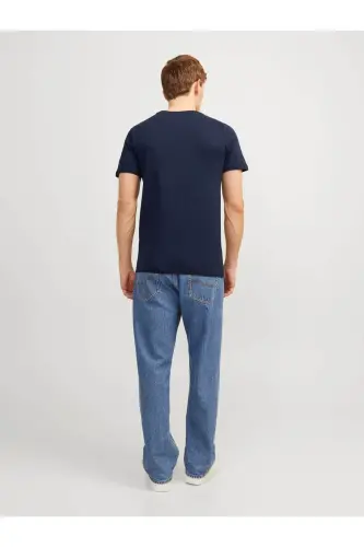 12137126 Erkek Jjecorp Logo Tee Ss Crew Neck Noos T-shirt-Navy Blazer - JACK & JONES (1)