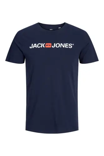12137126 Erkek Jjecorp Logo Tee Ss Crew Neck Noos T-shirt-Navy Blazer - 3