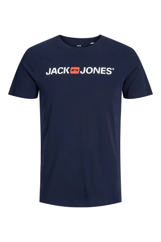 12137126 Erkek Jjecorp Logo Tee Ss Crew Neck Noos T-shirt-Navy Blazer - 3